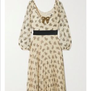 Saloni Denise Dress UK 8 US 2-4 Bow Embellished Cream Black NWOT